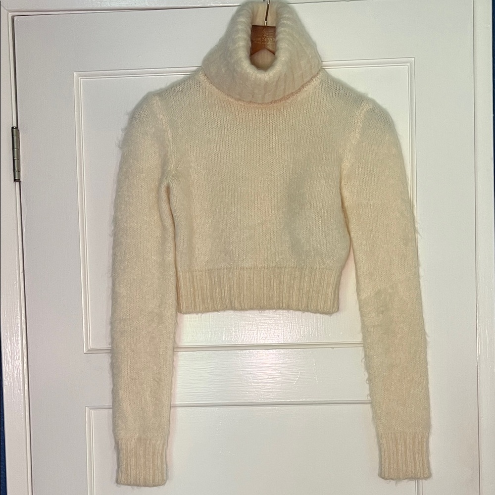 Saint Laurent Cream Turtleneck Sweater